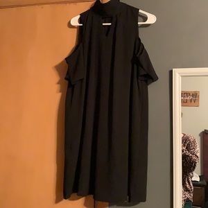 Cold shoulder black dress
